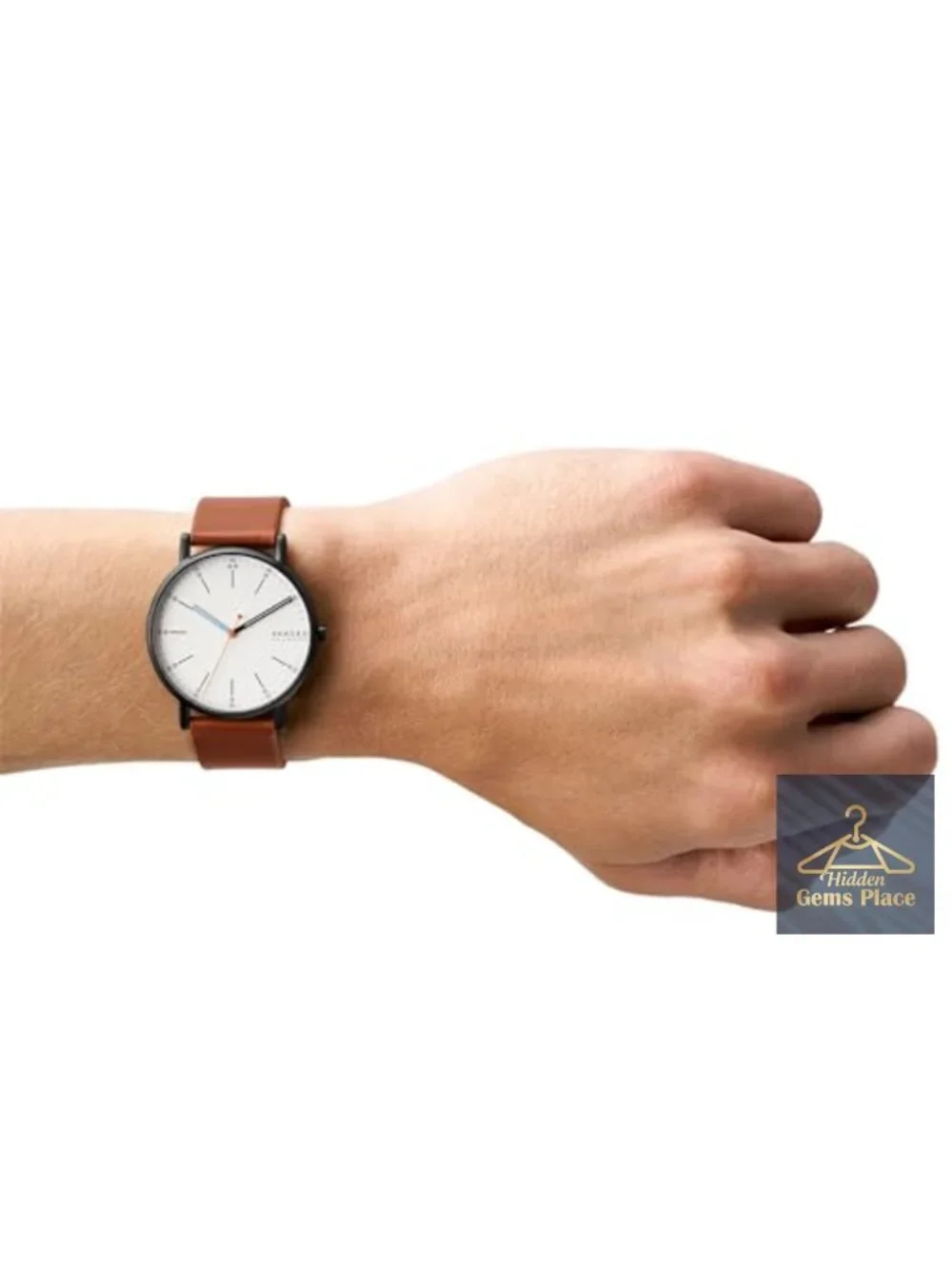 Minimalist Stainless Steel Quartz Watch with Leather Strap